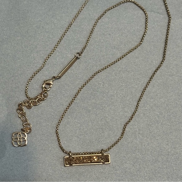 Kendra Scott Rose gold Leanor necklace drusy - Picture 3 of 7